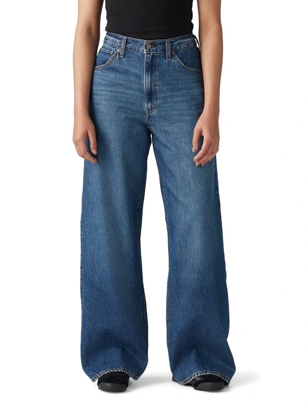 NWT Levi’s Cinch Baggy High Rise Wide Leg Jeans Medium Wash W24 L31 $84.95